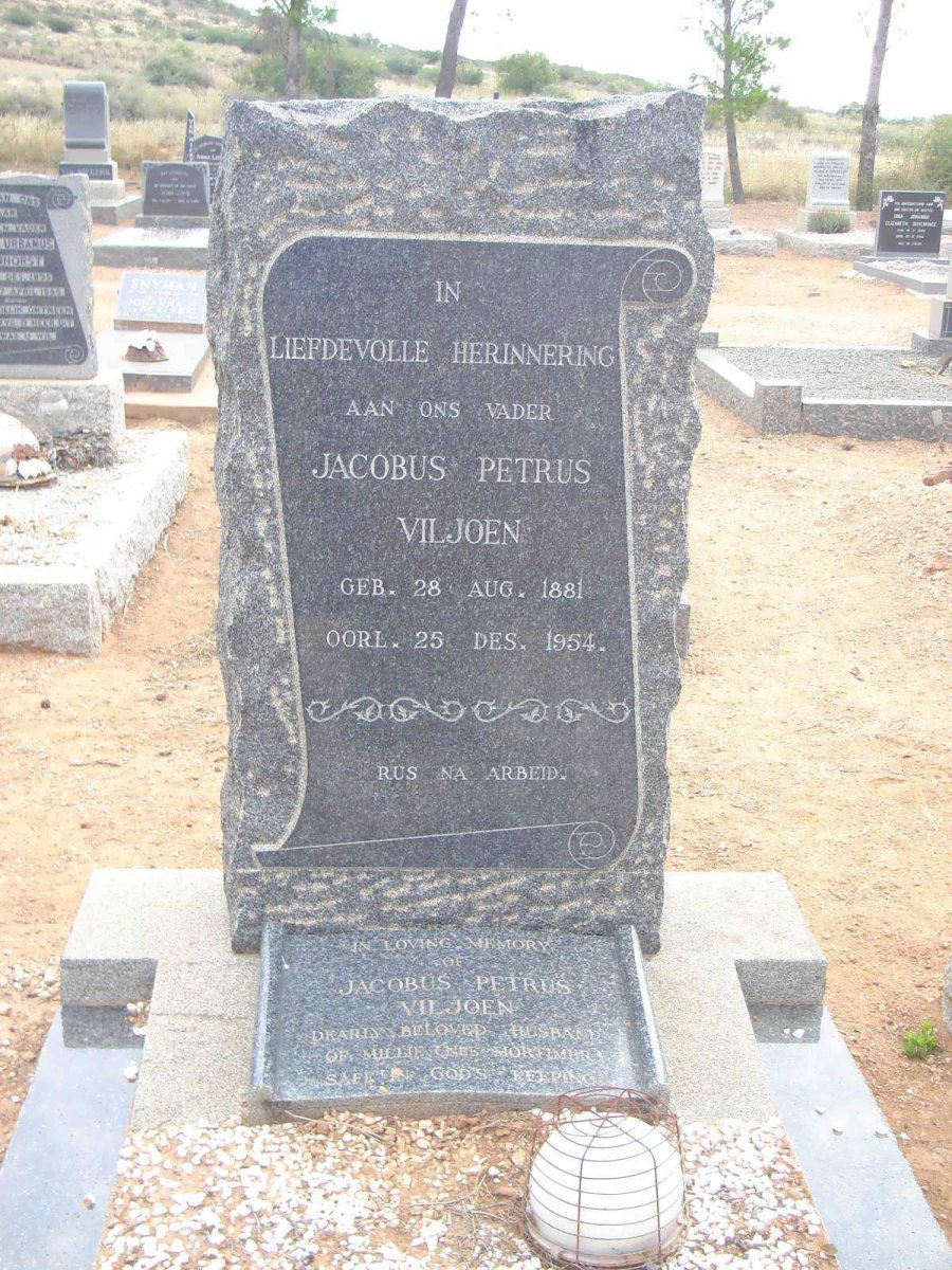 VILJOEN Jacobus Petrus 1881-1954
