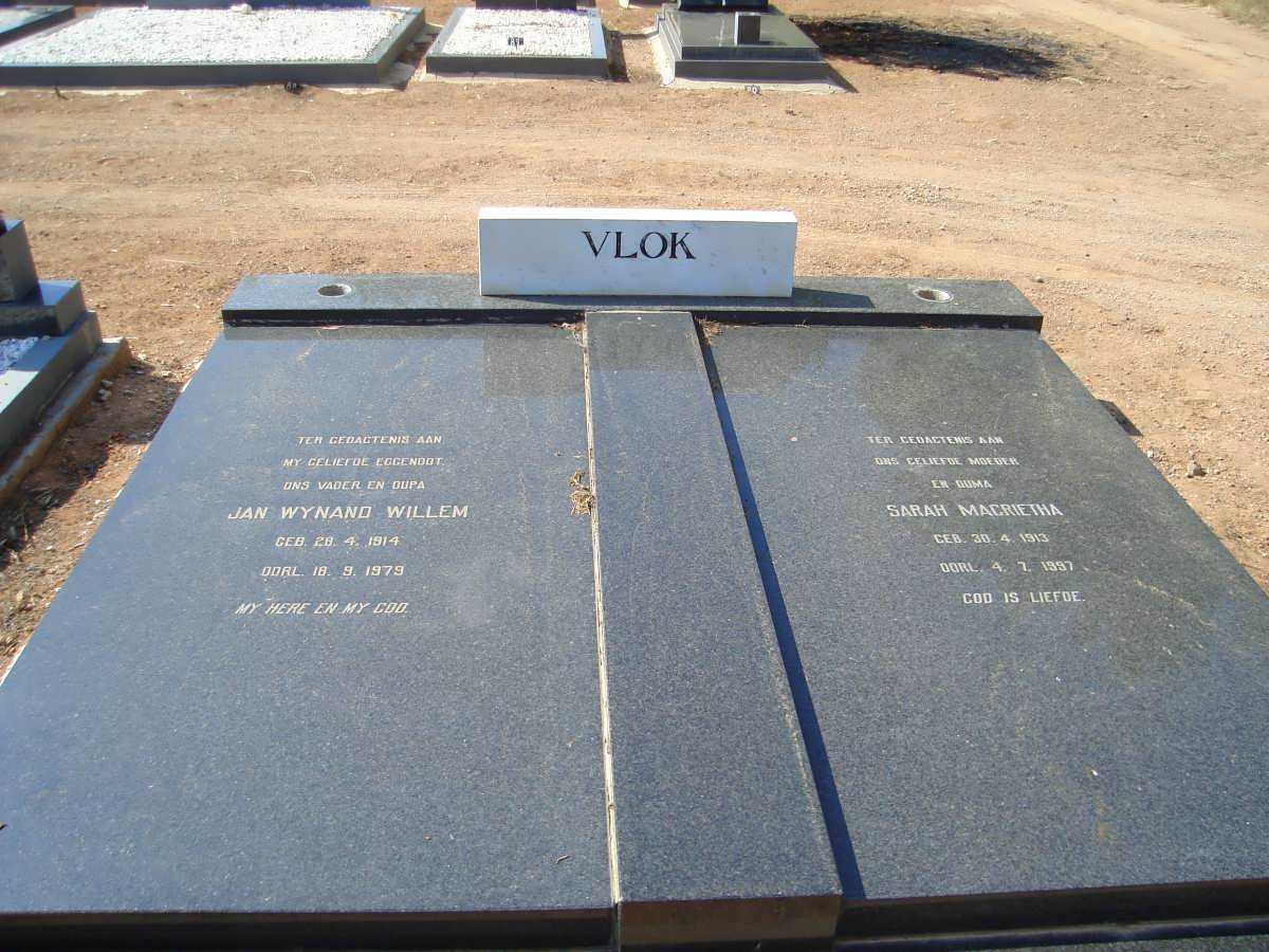 VLOK Jan Wynand Willem 1914-1979 &amp; Sarah Magrietha 1913-1997