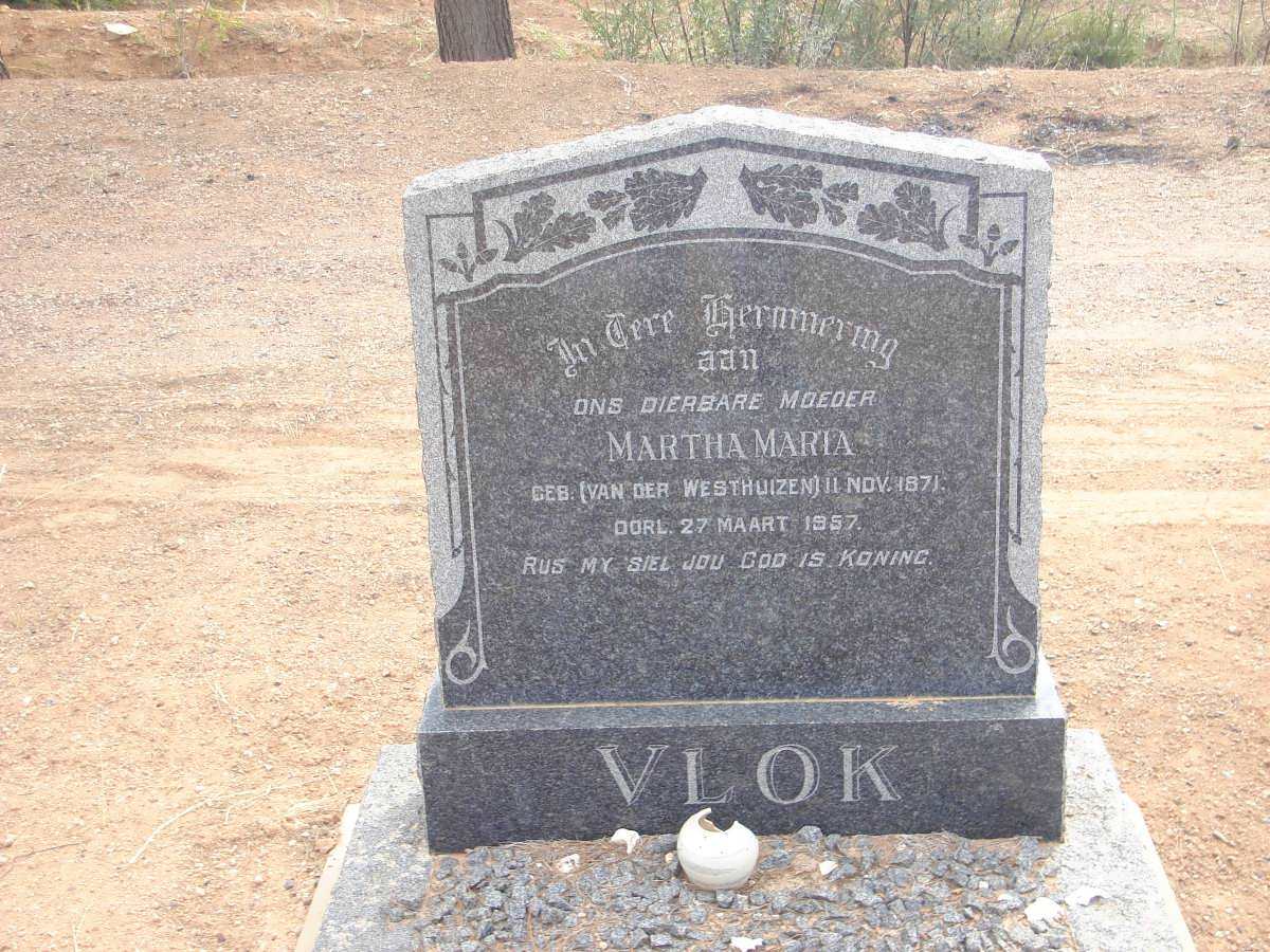 VLOK Martha Maria nee VAN DER WESTHUIZEN 1871-1957
