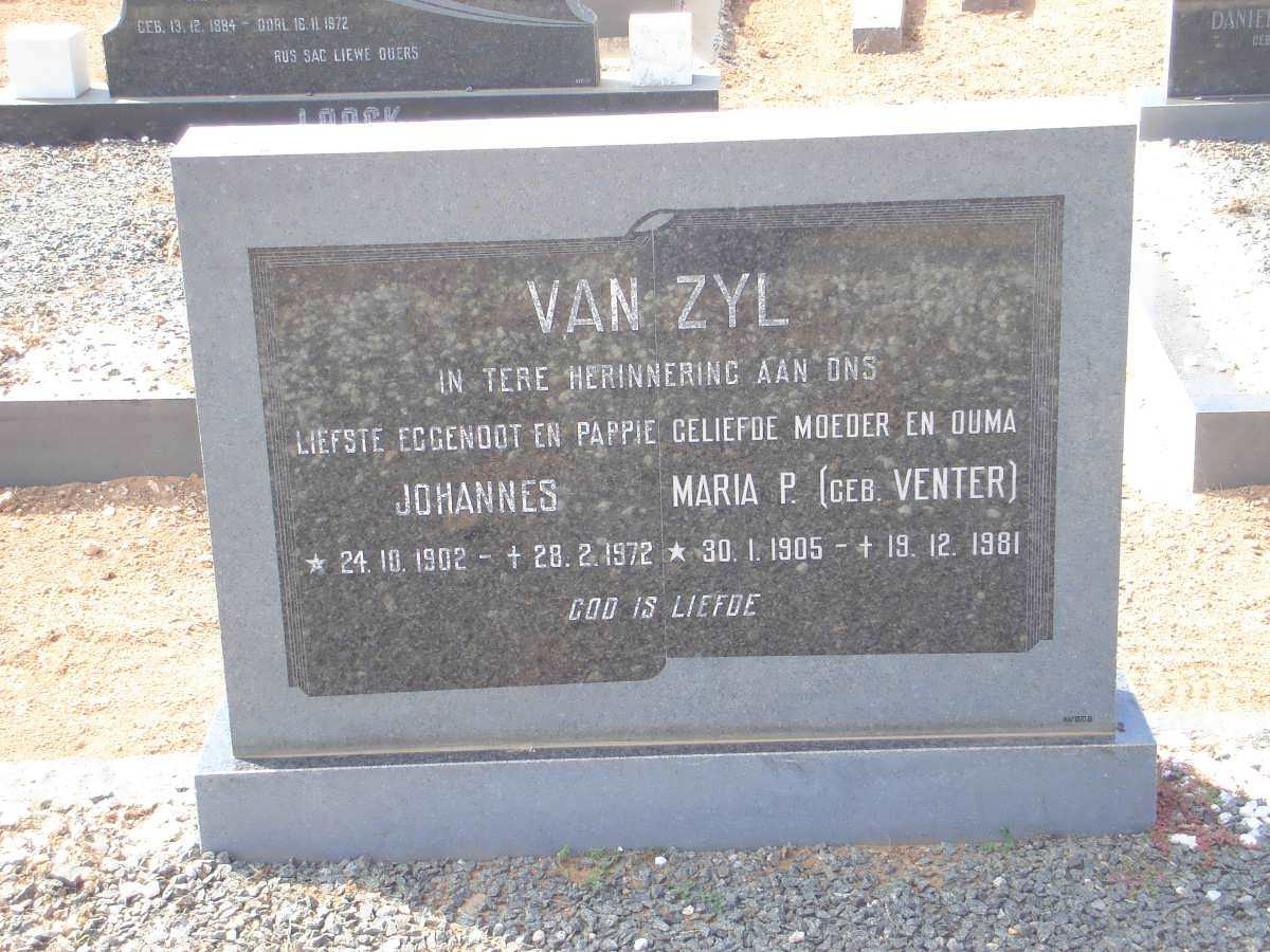 ZYL Johannes, van 1902-1972 &amp; Maria P. VENTER 1905-1981