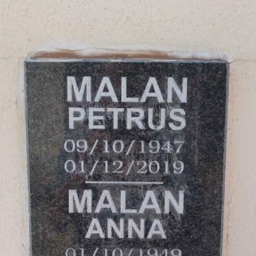 MALAN Petrus 1947-2019 & Anna 1949-