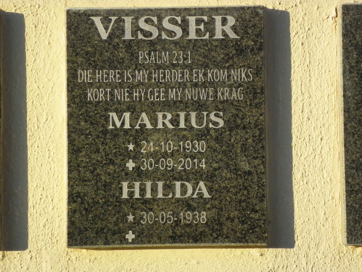 VISSER Marius 1930-2014 &amp; Hilda 1938-