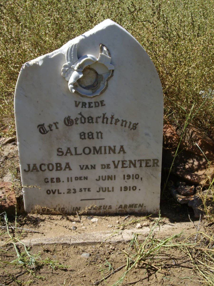 VENTER Salomina Jacoba, van de 1910-1910