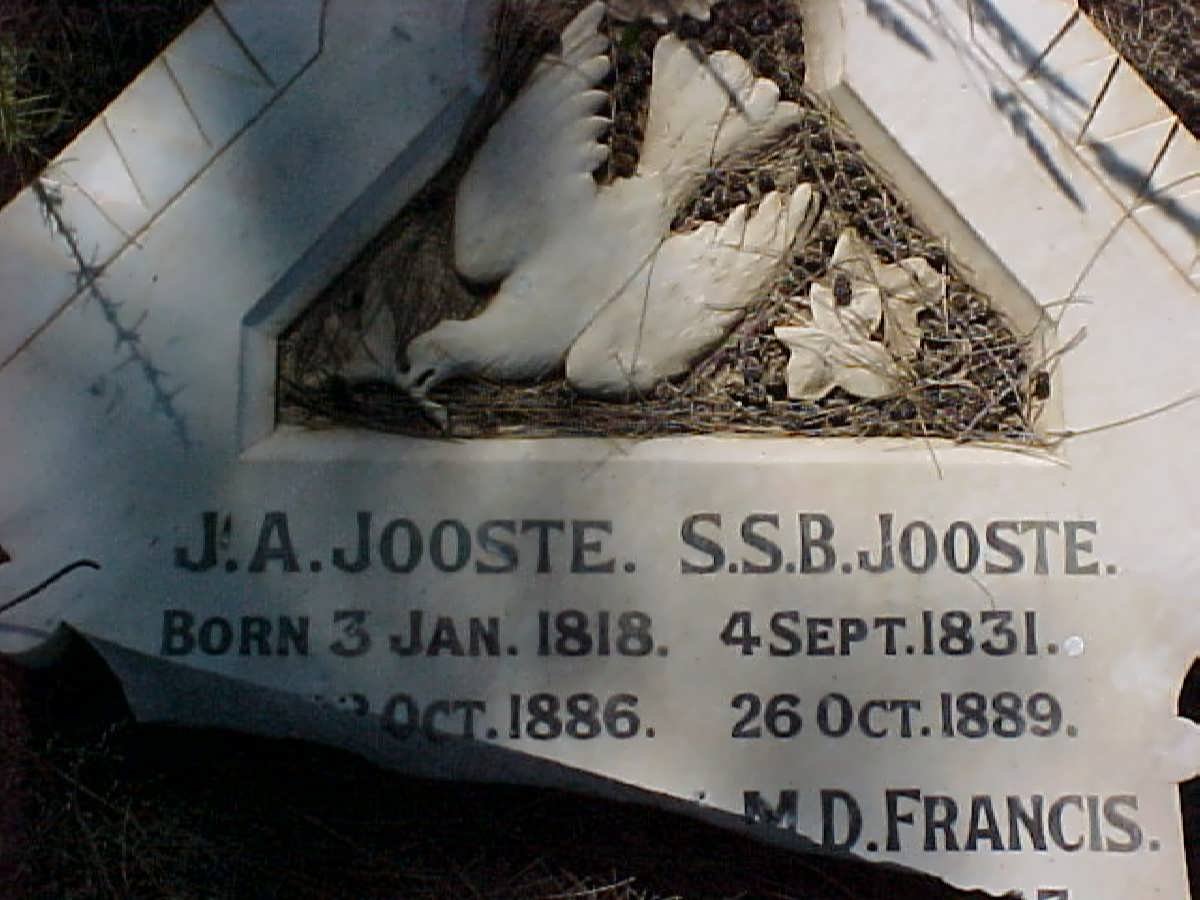 JOOSTE J.A. 1818-1886 :: JOOSTE S.S.B. 1831-1889
