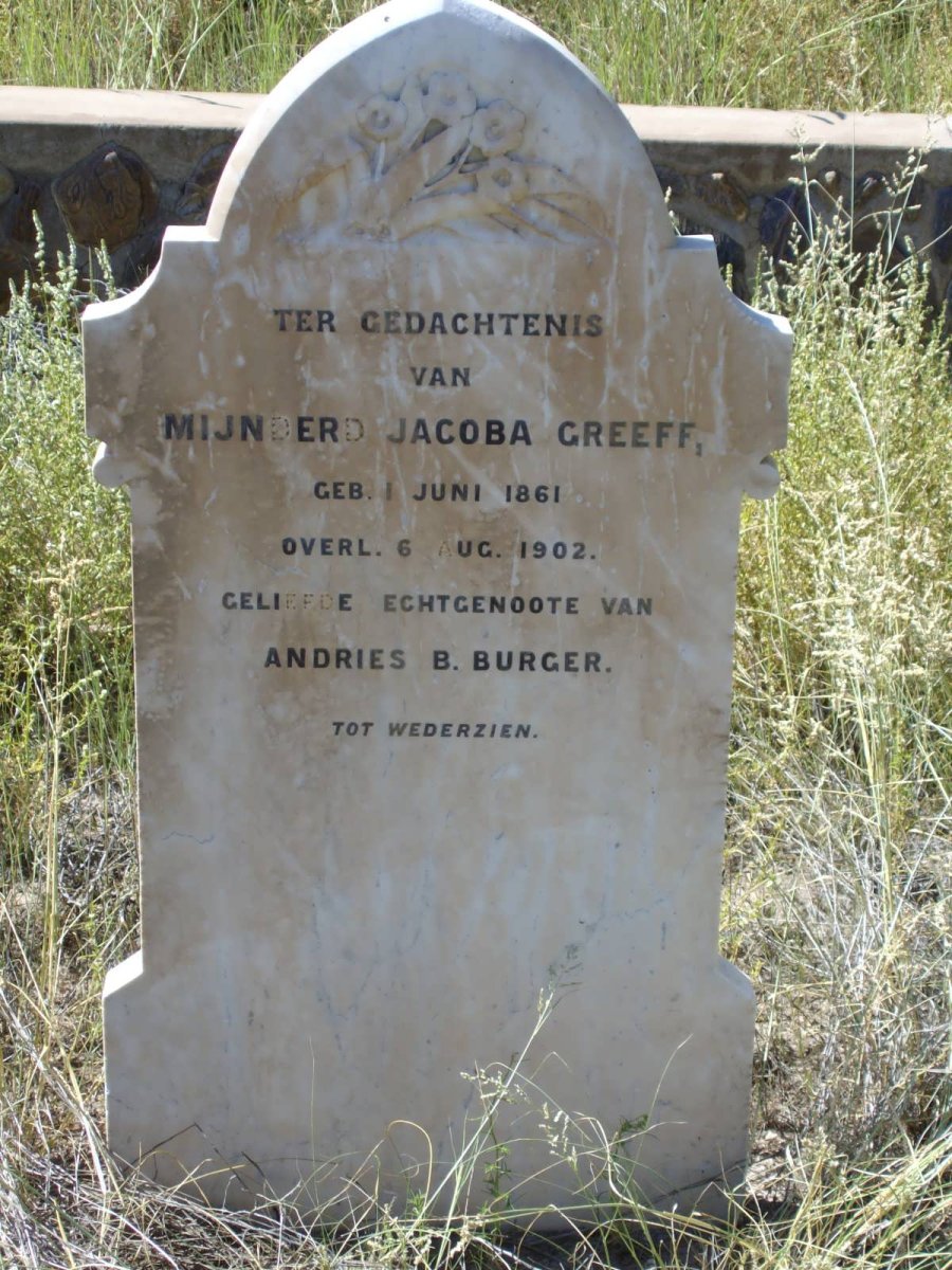 BURGER Mijnderd Jacoba nee GREEFF 1861-1902
