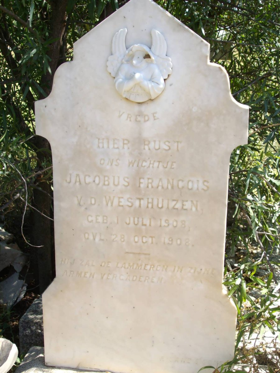 WESTHUIZEN Jacobus Francois, v.d. 1908-1908