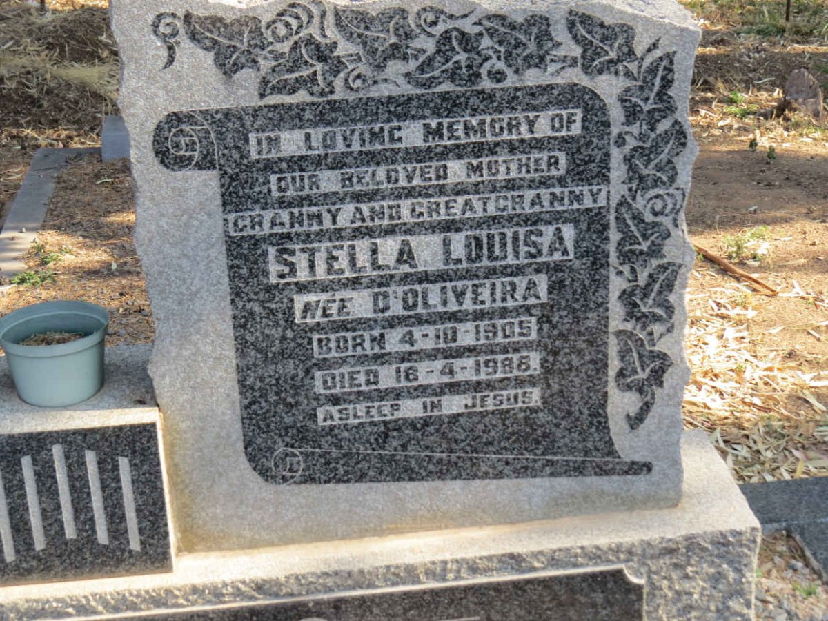 CILLIERS Thomas Burtt Bayly 1902-1962 &amp; Stella Louisa D’OLIVEIRA 1905-1986