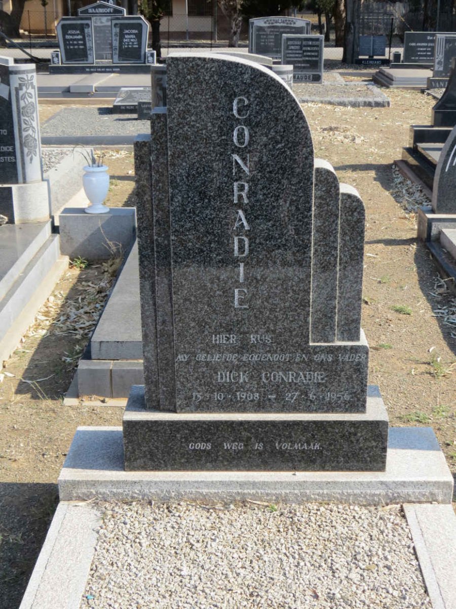 CONRADIE Dick 1908-1956 &amp; Elizabeth Catharina 1909-1982
