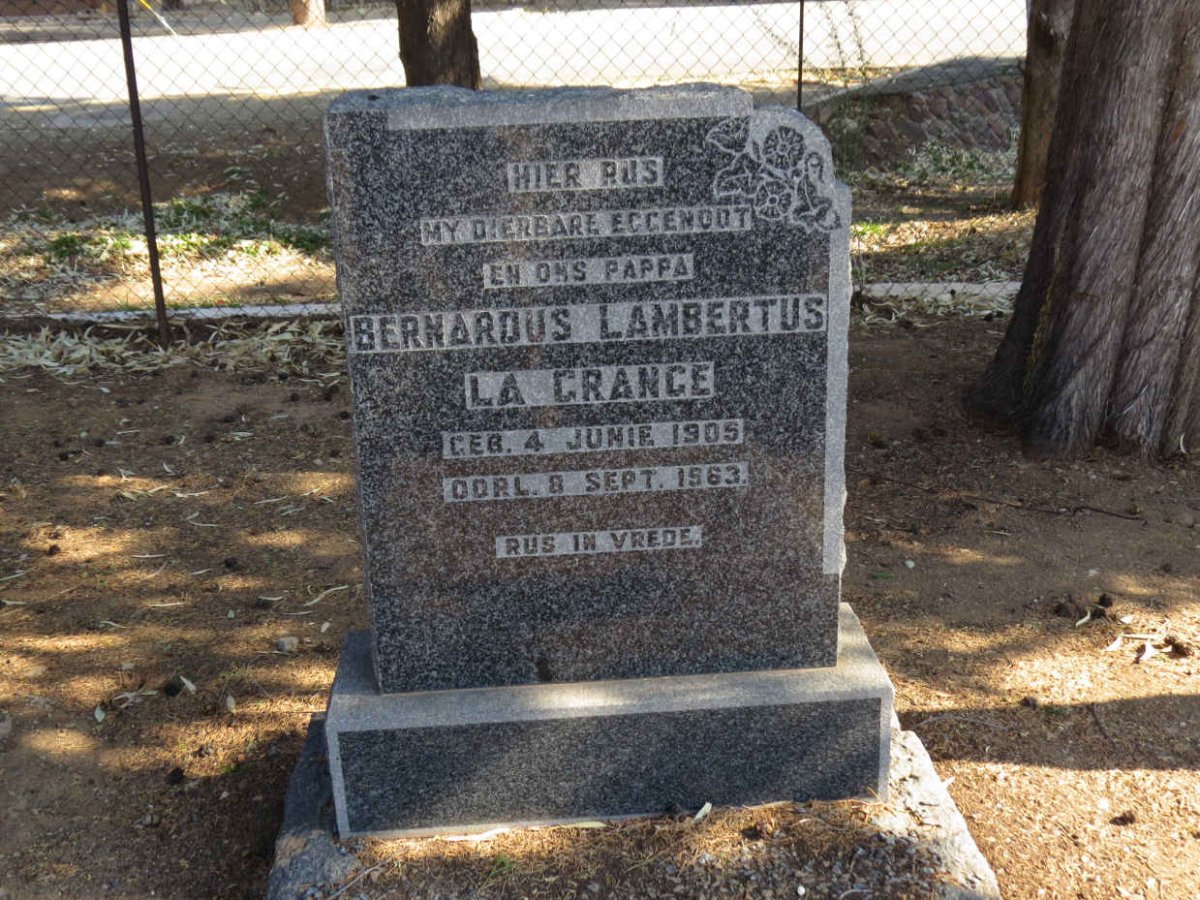 GRANGE Bernardus Lambertus, la 1905-1963