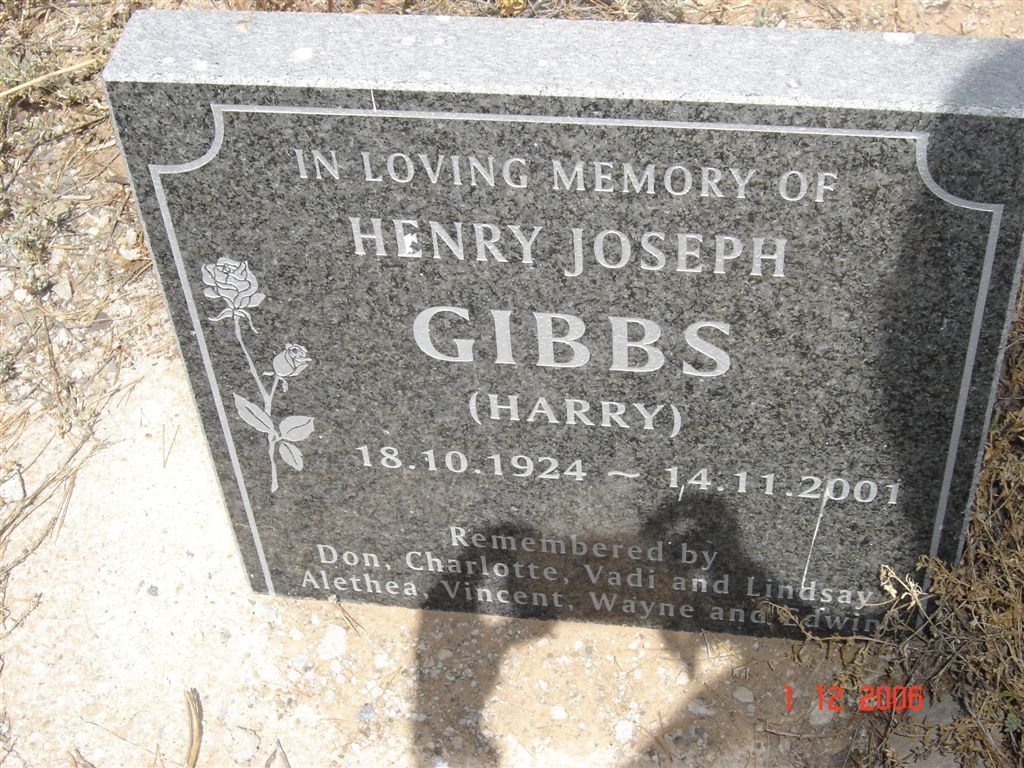 GIBBS Henry Joseph 1924-2001