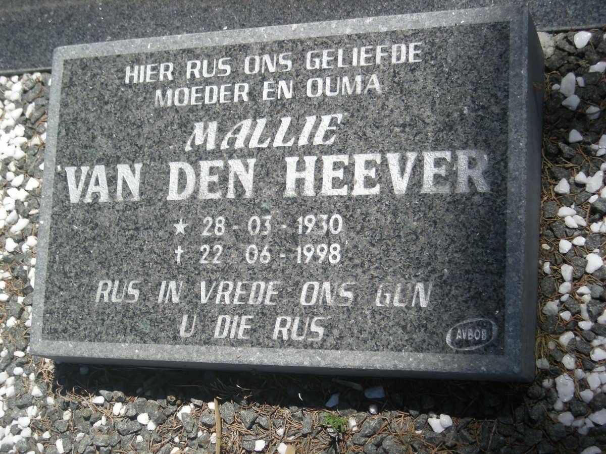 HEEVER Mallie, van den 1930-1998
