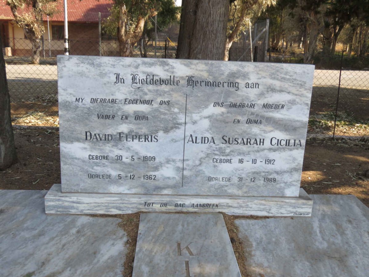 KINGHORN David Elperis 1909-1962 &amp; Alida Susarah Cicilia 1912-1989