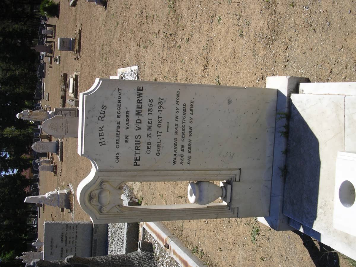 MERWE Petrus, v.d. 1858-1937