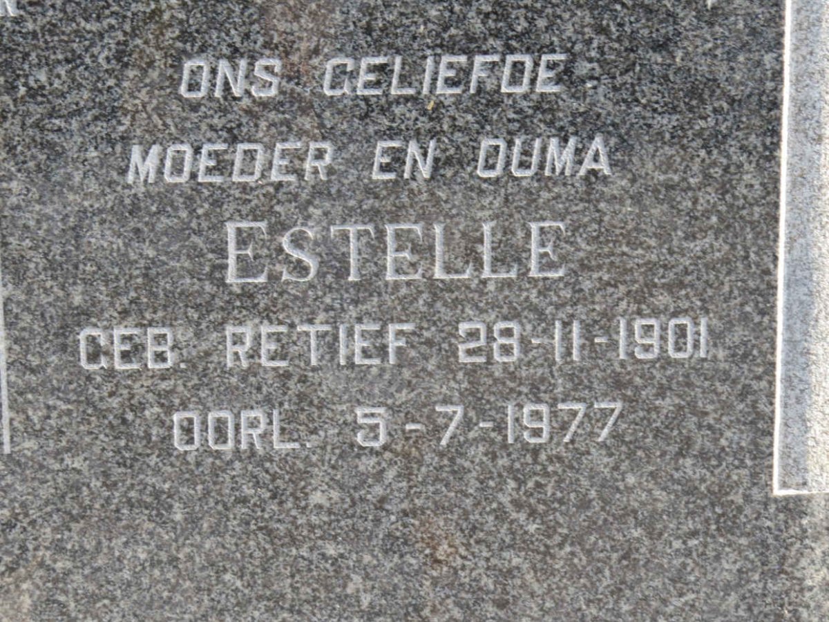 NAUDE Johannes Ignatius van Zyl 1901-1965 &amp; Estelle RETIEF 1901-1977
