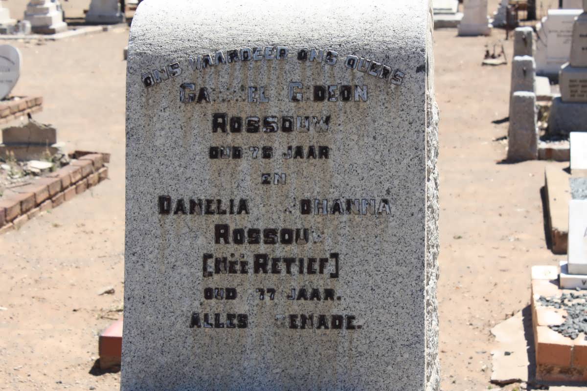 ROSSOUW Gabriel Gideon &amp; Danelia Johanna RETIEF
