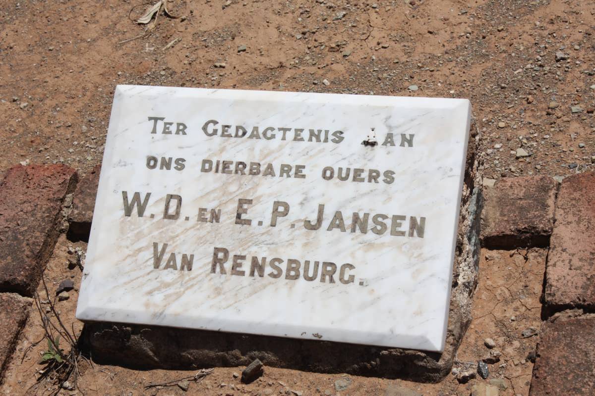 RENSBURG W.D., Jansen van &amp; E.P.