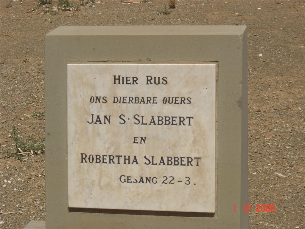 SLABBERT Jan S. &amp; Robertha