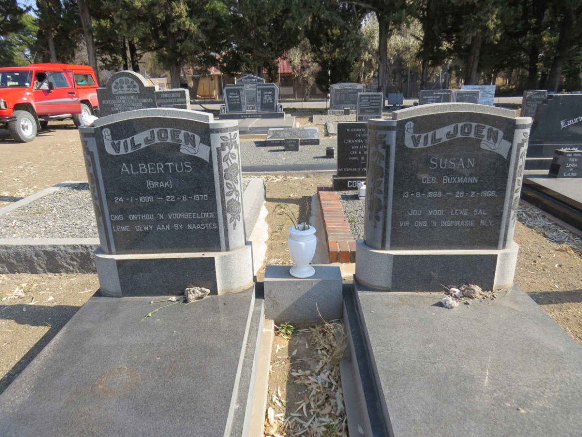 VILJOEN Albertus 1888-1970 &amp; Susan BUXMANN 1888-1966