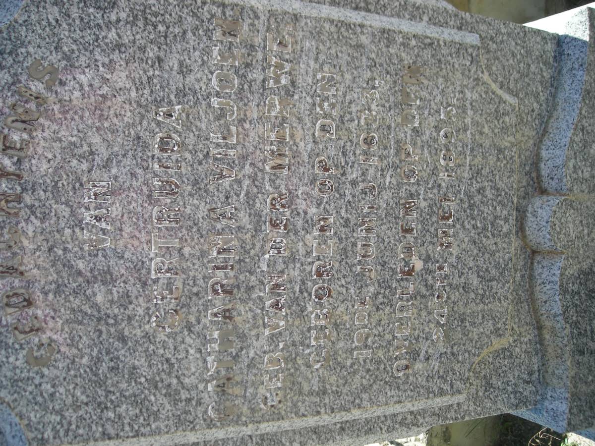 VILJOEN Gertruida Catharina nee VAN DER MERWE 1833-1895