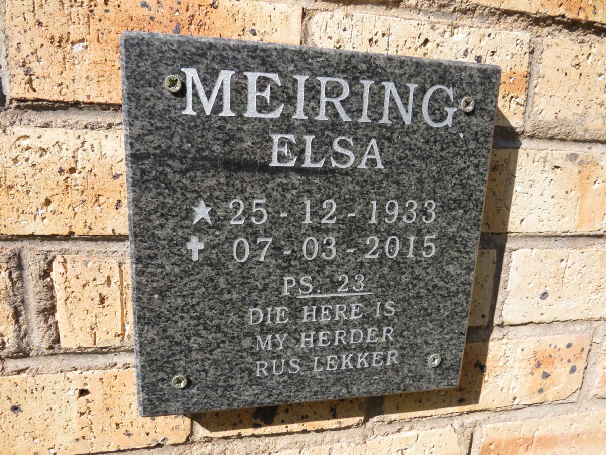 MEIRING Elsa 1933-2015