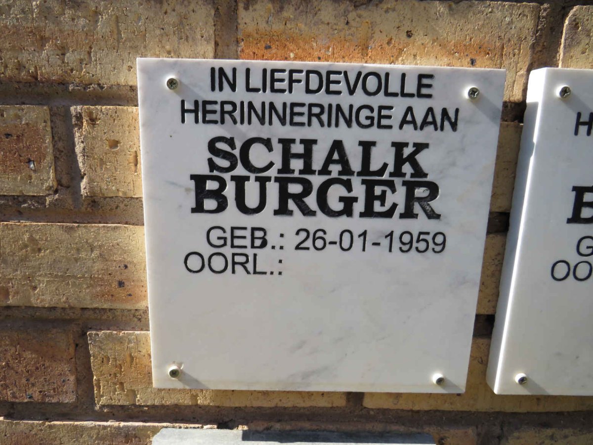 BURGER Schalk 1959- 