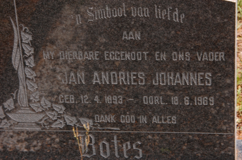 BOTES Jan Andries Johannes 1893-1969