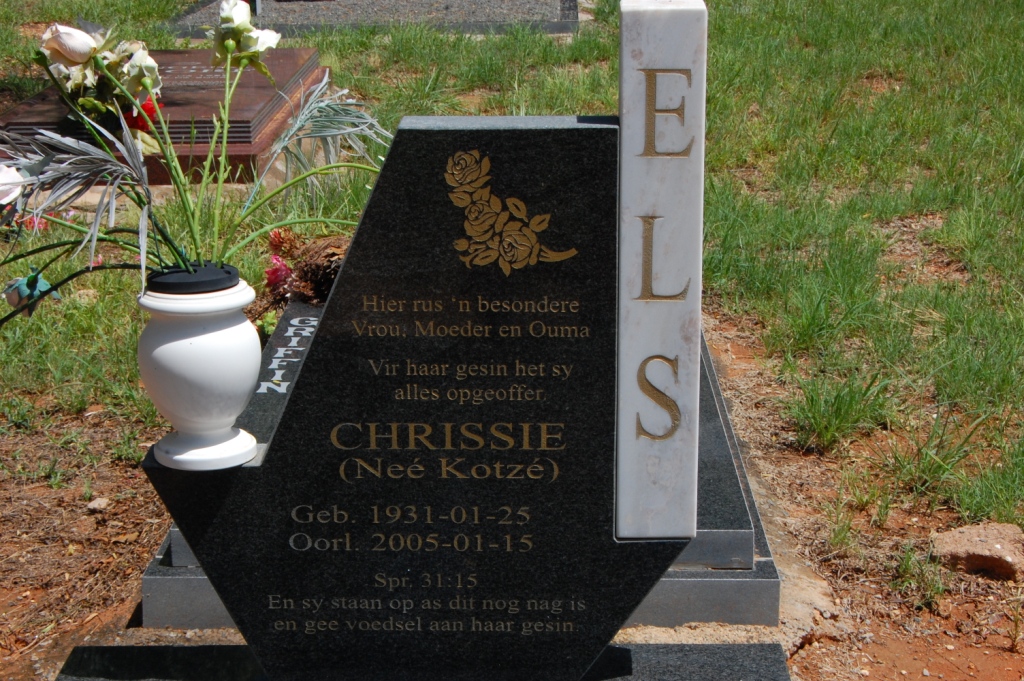 ELS Chrissie nee KOTZE 19314-2005