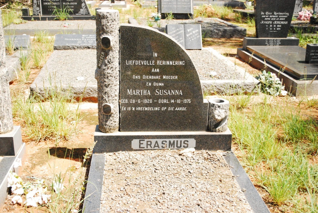 ERASMUS Martha Susanna 1920-1975
