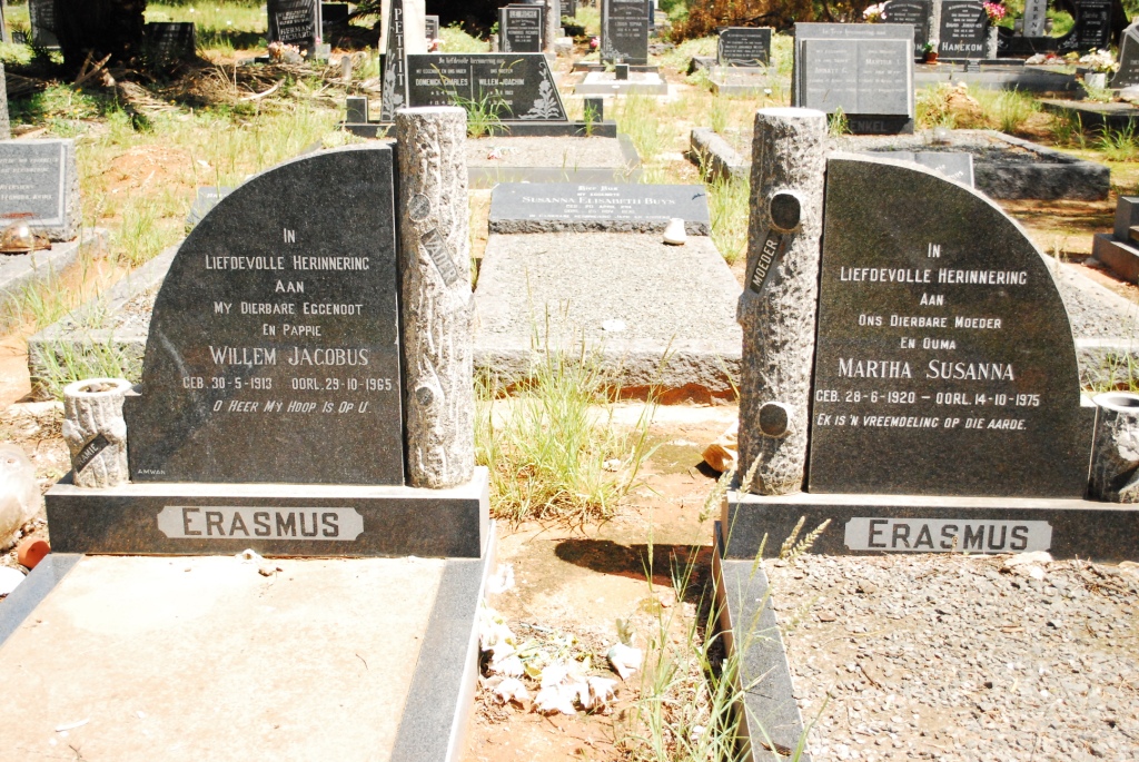 ERASMUS Willem Jacobus 1913-1965 &amp; Martha Susanna 1920-1975