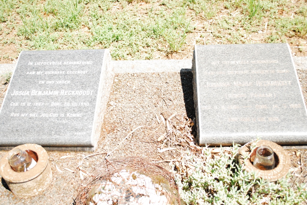 HECKROODT Joshua Benjamin 1887-1940 &amp; Johanna Maria PIENAAR 1895-1989