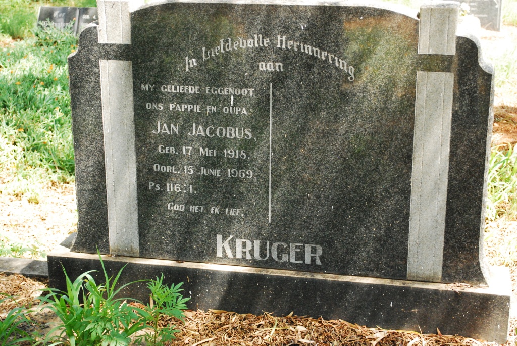 KRUGER Jan Jacobus 1918-1969