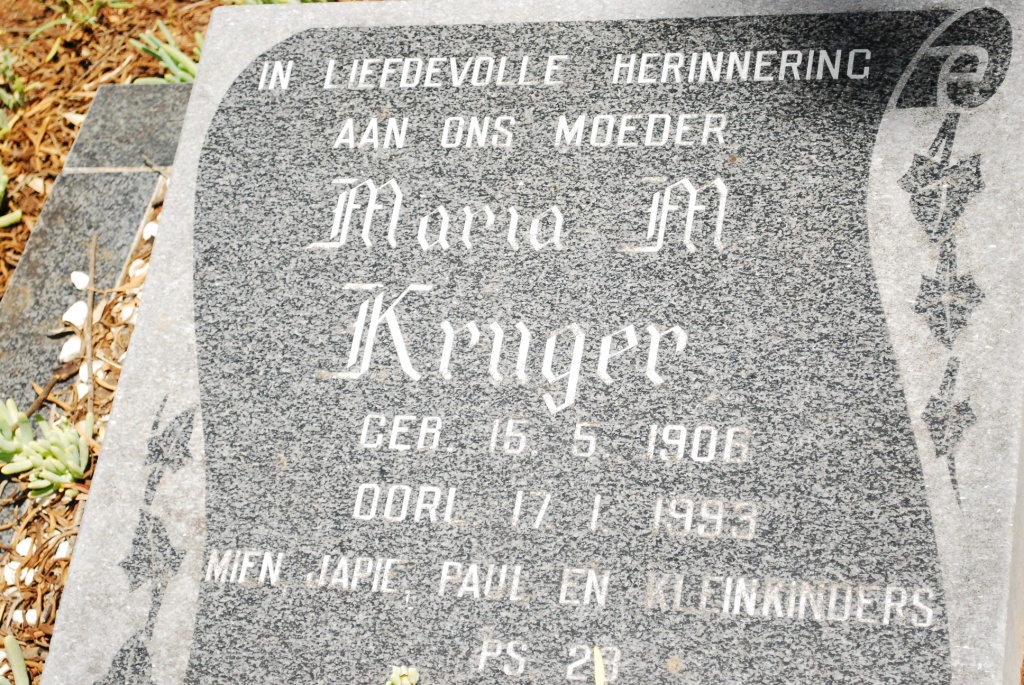 KRUGER Maria M. 1906-1993