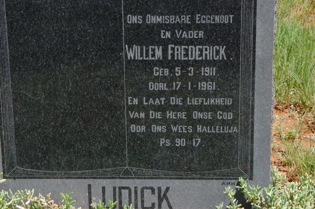 LUDICK Willem Frederick 1911-1961