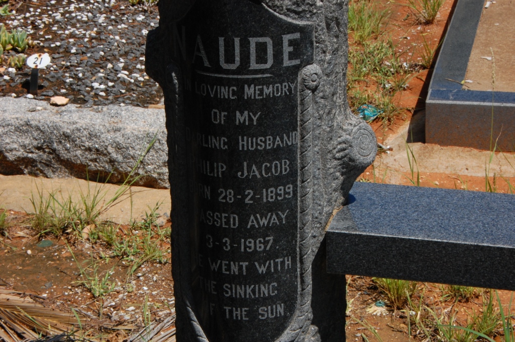 NAUDE Philip Jacob 1899-1967