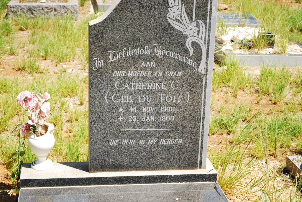 NIEKERK Catherine C., van nee DU TOIT 1900-1989
