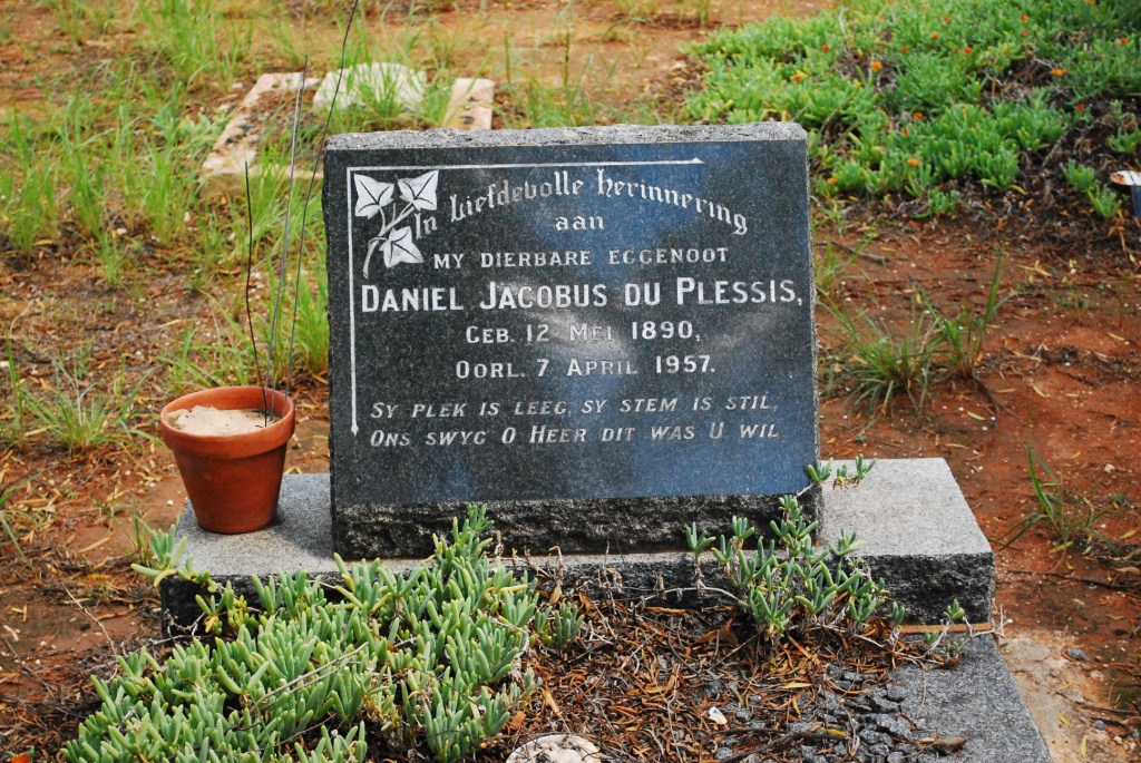 PLESSIS Daniel Jacobus, du 1890-1957