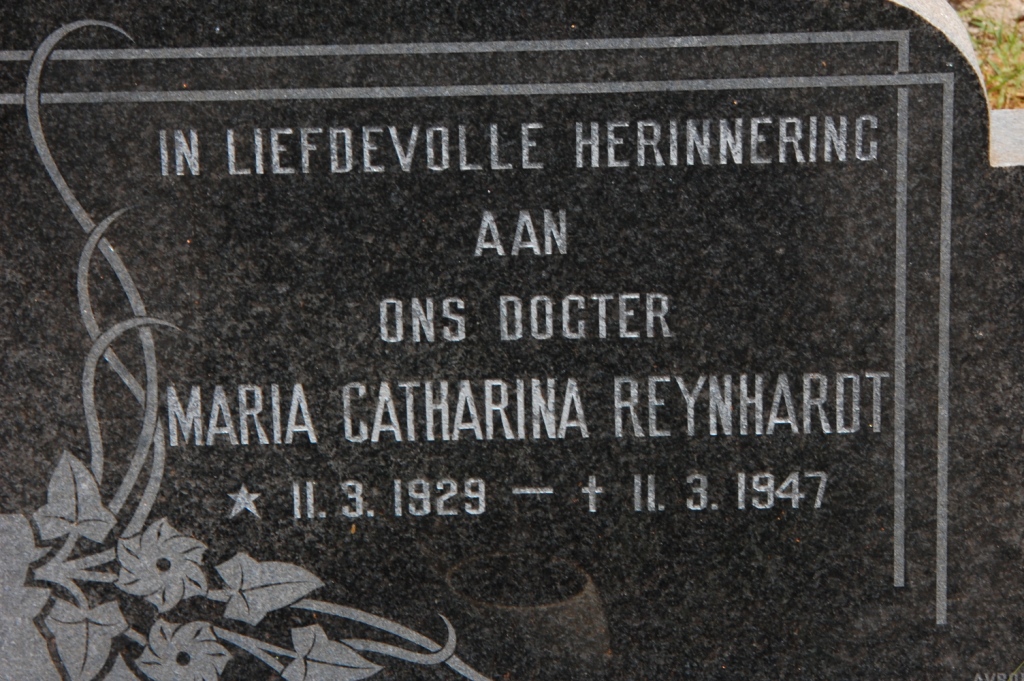 REYNHARDT Maria Catharina 1929-1947