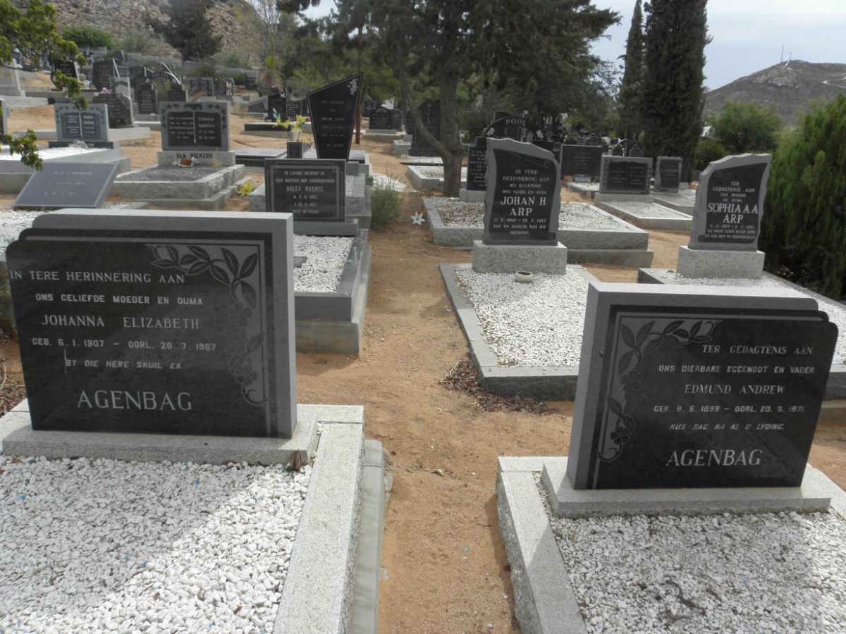 AGENBAG Edmund Andrew 1899-1971 &amp; Johanna Elizabeth 1907-1987