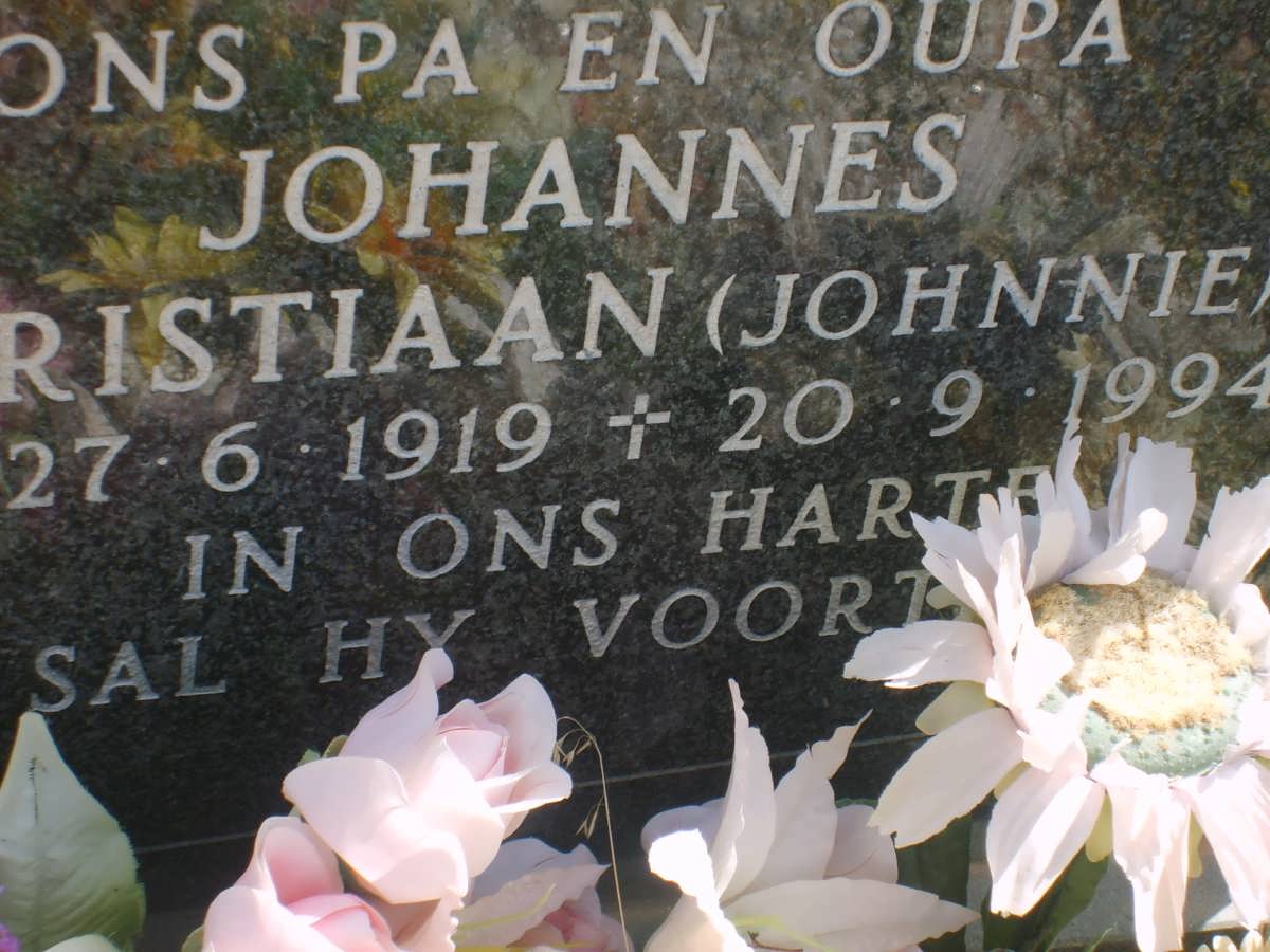 COETZEE Johannes Christiaan 1919-1994