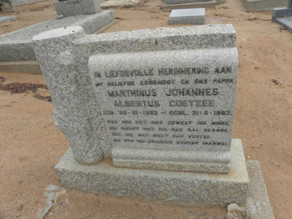 COETZEE Marthinus Johannes Albertus 1933-1962