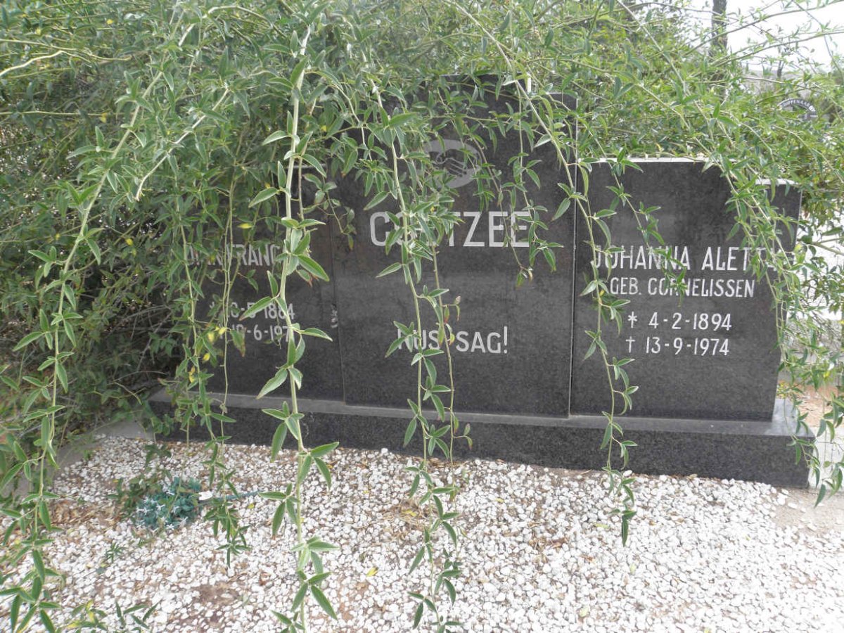 COETZEE Dirk Francis 1884-197? &amp; Johanna Aletta Cornelissen 1894-1974