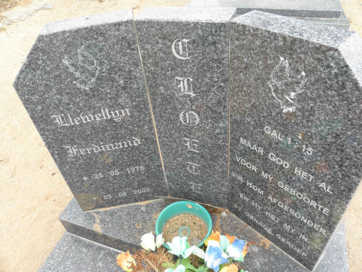 CLOETE Llewellyn Ferdinand 1978-2006