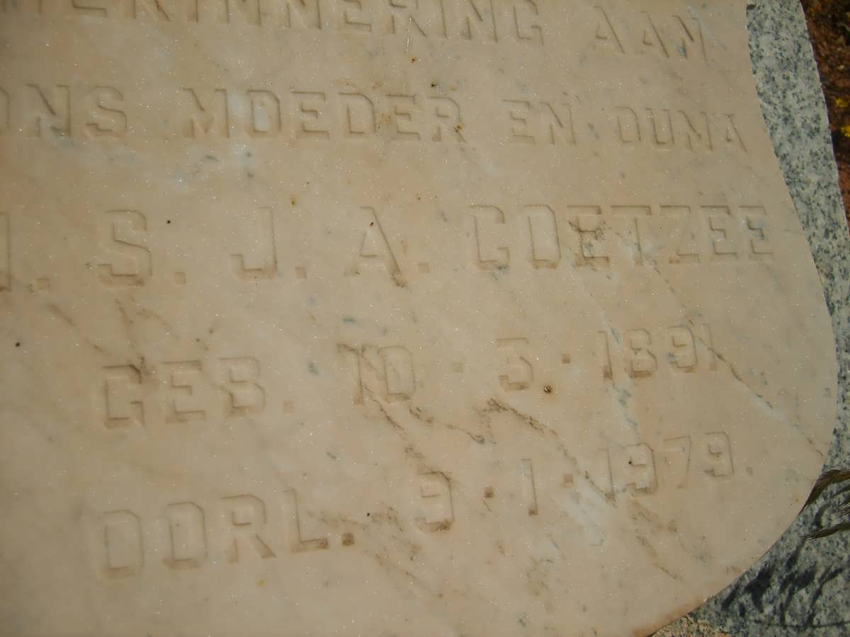 COETZEE M.S.J.A. 1891-1979