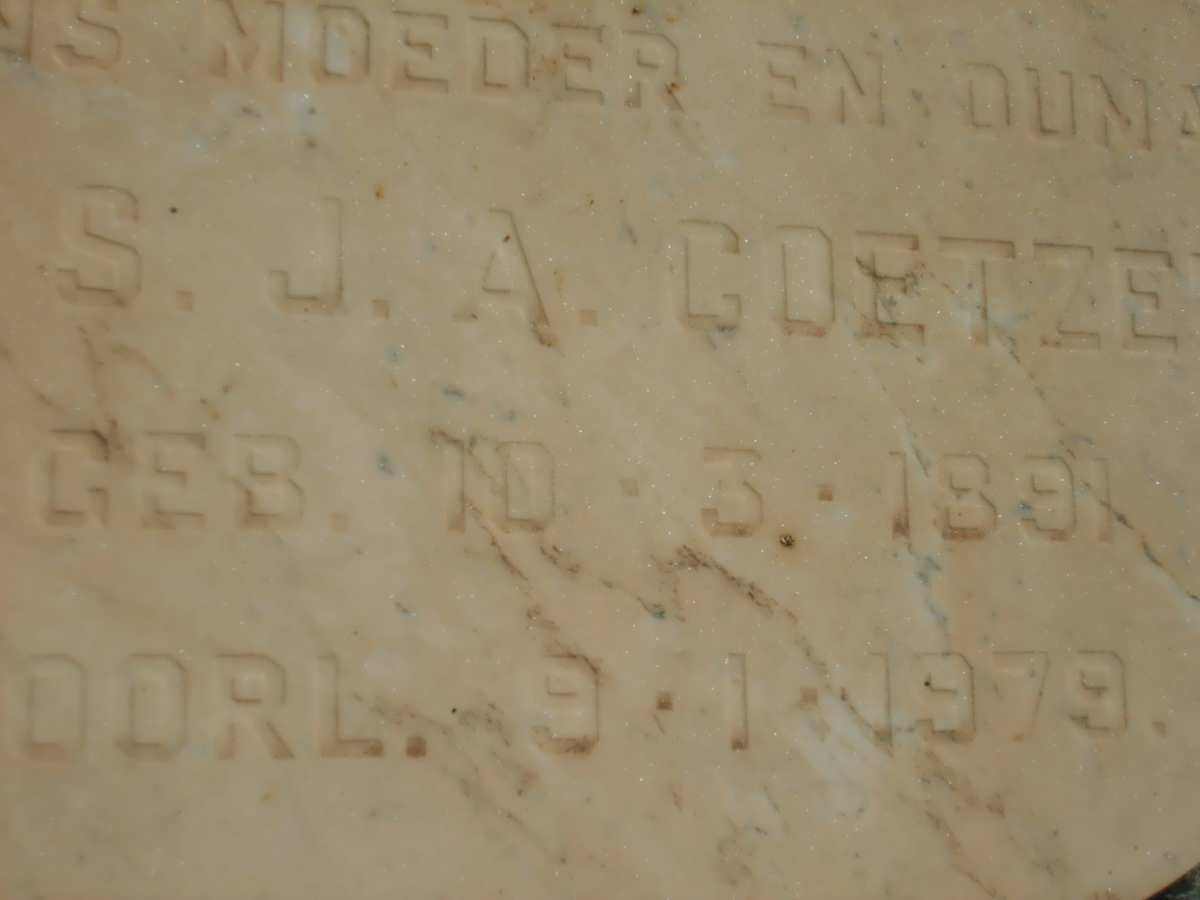 COETZEE M.S.J.A. 1891-1979