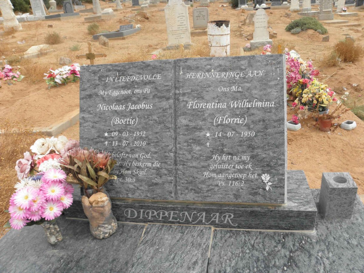 DIPPENAAR Nicolaas Jacobus 1952-2010 &amp; Florentina Wilhelmina 1950-