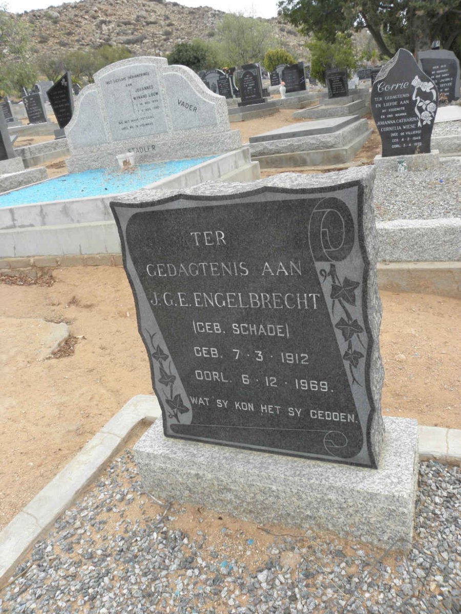 ENGELBRECHT J.G.E. nee SCHADE 1912-1969
