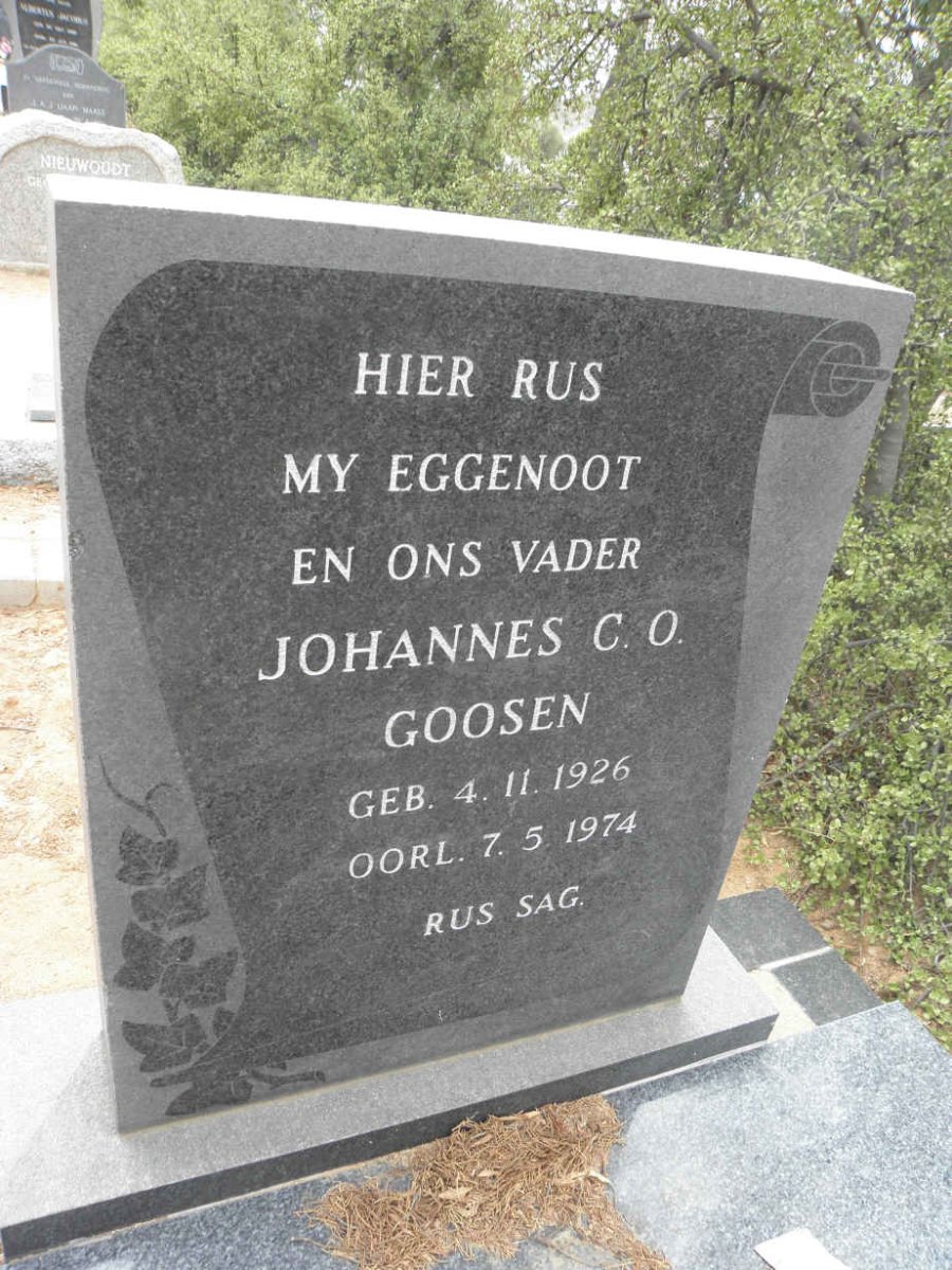 GOOSEN Johannes C.O. 1926-1974