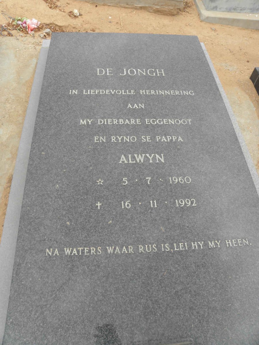JONGH Alwyn, de 1960-1992