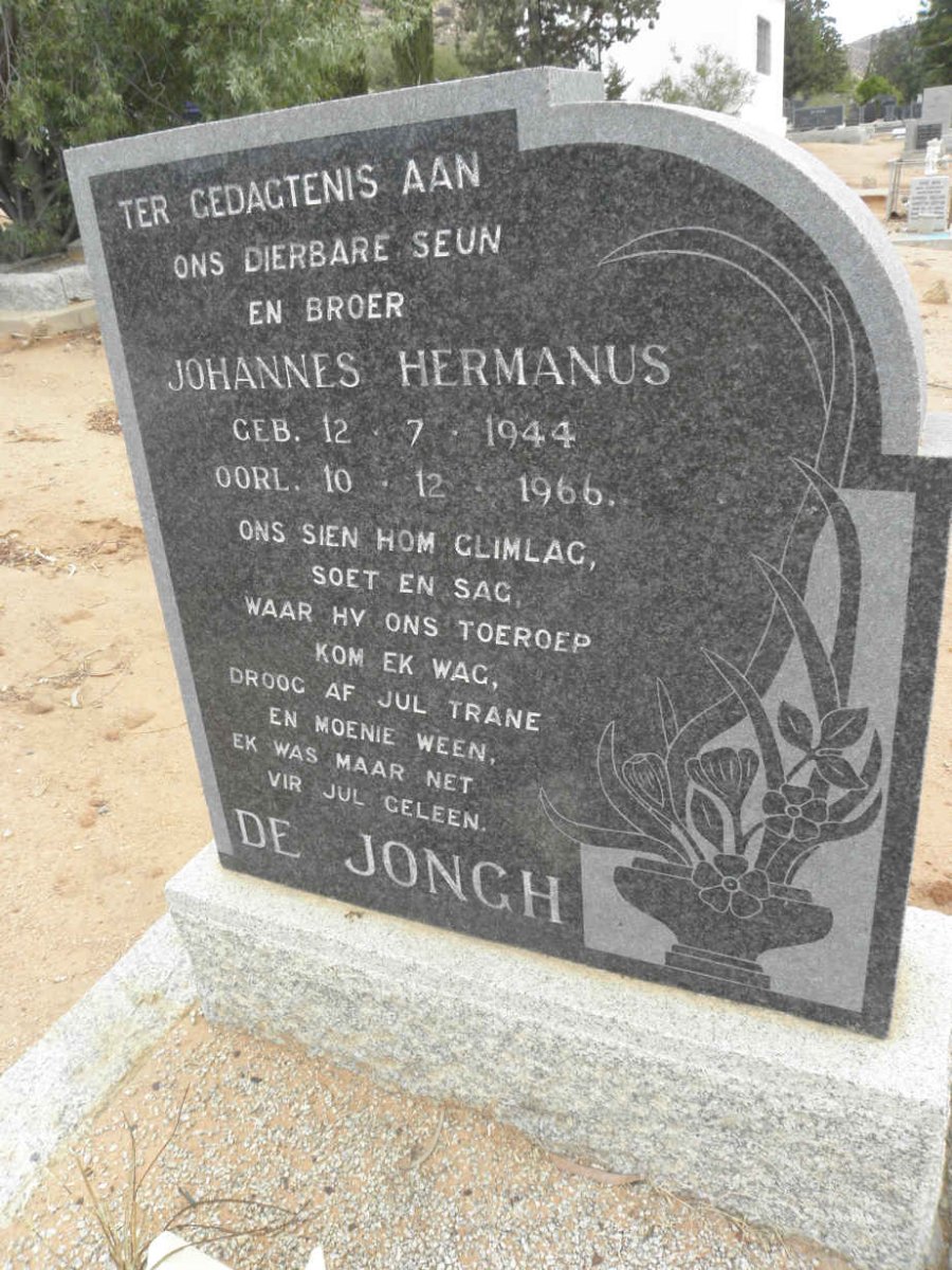 JONGH Johannes Hermanus, de 1944-1966