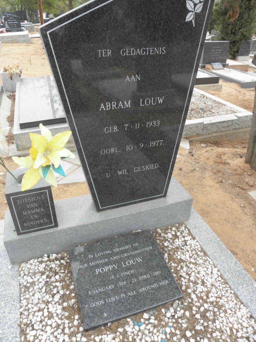 LOUW Abram 1933-1977 &amp; E.J. FINCH 1935-2001